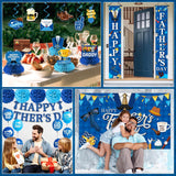 Happy Father's Day Decorations Set Banner Backdrop Balloons Hanging Swirls & Paper Pompoms
