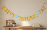 Mother's Day Father's Day Banner Set Gold Heart Glitter Garland Decorations for Mom & Dad
