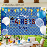 73x43 Inch Happy Father's Day Banner Backdrop Large Polyester Party Decorations for Indoor Outdoor