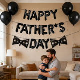 16 Inch Black Happy Father's Day Balloon Banner Party Decorations for Dad Birthday Celebration
