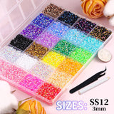 34000PCS Resin Jelly Rhinestones Kit 3mm Flatback Gems with B7000 Glue for Crafts Nail Art