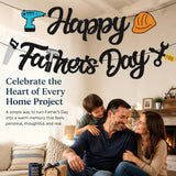 Happy Father's Day Banner: Tools Theme, Black Glitter Decorations