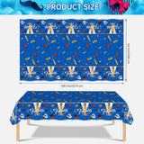 2 Pack Happy Father's Day Tablecloths 108x54 Inch Blue Disposable Party Table Covers