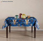 2 Pack Happy Father's Day Tablecloths 108x54 Inch Blue Disposable Party Table Covers