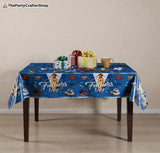 2 Pack Happy Father's Day Tablecloths 108x54 Inch Blue Disposable Party Table Covers