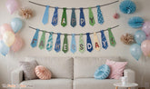 Tie Shaped Happy Father's Day Banner Colorful Hanging Party Decorations for Dad Celebration