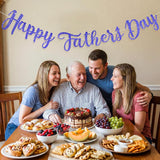 Blue Glitter Happy Father's Day Banner Pre-Assembled Garland Party Backdrop Decorations