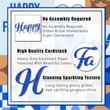 Happy Father's Day Blue Glitter Banner Backdrop Decorations for Home Office Classroom Party