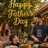 Happy Father's Day Glitter Script Banner Garland Hanging Decorations Photo Booth Party Backdrop