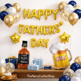 47PCS Happy Father's Day Balloon Decoration Set Blue Party Supplies Photo Booth Backdrop