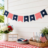 Patriotic Burlap Banner | USA Flag Bunting Garland | 4th of July Independence Day Decor