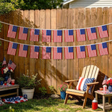 USA American Flag Banner Garland | 50 Ft Patriotic Bunting 4th of July Party Decor
