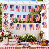 60 PCS American Flag Banner String | 65 Ft Patriotic USA Bunting
