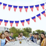 Patriotic Pennant Banner Flags | Red White Blue Bunting for 4th of July Party Decor