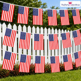 American Flag Banner | 52.5 Ft USA Pennant Bunting, Patriotic Party Decor
