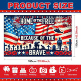 Patriotic Banner Backdrop | Home of the Free Because of the Brave Decor