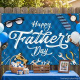 Happy Father's Day Banner: Dad Tools & Tie Party Backdrop (72x48 Inch)