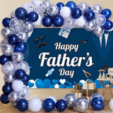 Happy Father's Day Backdrop Banner & Balloon Garland Arch Kit Party Decorations for Dad Photo Wall