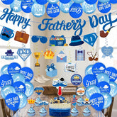 64PCS Happy Father's Day Decorations Set Banner Balloons Hanging Decor Red Mint Theme