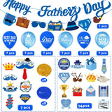 64PCS Happy Father's Day Decorations Set Banner Balloons Hanging Decor Red Mint Theme