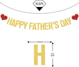 Happy Father's Day Gold Glitter Banner Best Dad Ever Party Decorations for Dad Birthday Celebration