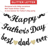 Best Dad Ever Glitter Garland Decorations We Love Daddy Banner Thanks Papa Black Father's Day Party Decor