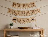 Happy Father's Day Burlap Banner We Love Dad Rustic Mustache Garland Party Decorations
