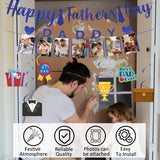 Happy Father's Day Banner Photo Display Garland with 6 Hanging Swirls Party Decorations for Dad