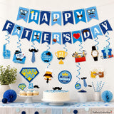 Happy Father's Day Banner & Hanging Swirls Decorations Set Party Supplies for Home Celebration