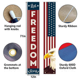 Patriotic American Flag Porch Banners | 4th of July Hanging Signs | Memorial Day Outdoor Decor