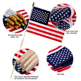 12 PCS USA Stick Flags | Patriotic Decor, Memorial Day, 4th July, 250th Anniversary