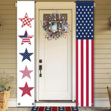 4th of July Door Banner | Stars Stripes Hanging Porch Sign | Patriotic Decor