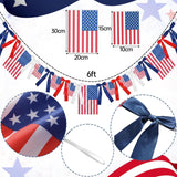 Patriotic Bow Garland | 6 Ft USA Flag Banner for 4th July, Independence, Memorial Day Decor