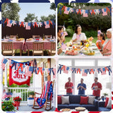 Patriotic Bow Garland | 6 Ft USA Flag Banner for 4th July, Independence, Memorial Day Decor