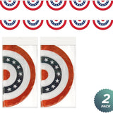 2 Pack Patriotic Garland Decorations | American Flag Bunting Banner | 4th of July Party Decor