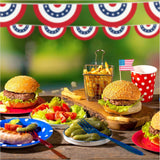2 Pack Patriotic Garland Decorations | American Flag Bunting Banner | 4th of July Party Decor