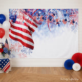 7x5 Ft American Flag Veterans Day Backdrop | 4th of July Independence Day Party Banner | Patriotic Photo Background
