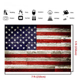 American Flag Photography Backdrop | Rustic Stars Stripes Banner (7x5 Ft)