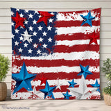 Graffiti American Flag Backdrop | Retro 4th of July Stars & Stripes Party Banner
