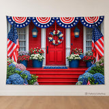 250th Anniversary Patriotic Backdrop | American Flag Stars Stripes Photo Banner (7x5 Ft)