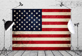 Retro American Flag Backdrop 5x3 Ft | Patriotic Stars Stripes Photo Banner (Independence Day Decor)