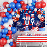 Patriotic 4th of July Backdrop | American Flag Independence Day Photo Banner (7x5 Ft)