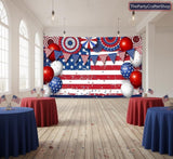 USA Flag Backdrop 72x44 Inch | Patriotic American Banner, 4th of July Decor