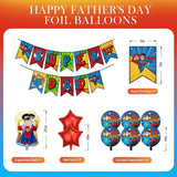10PCS Super Dad Father's Day Balloon Kit Banner Superhero Theme Party Decorations for Dad