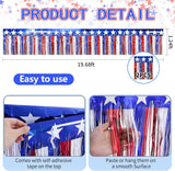 Patriotic Foil Fringe Garland: Red, White, Blue Tinsel Banner (2 Pack)