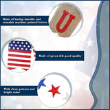 Patriotic Burlap Banner Garland: USA Flag, Red White Blue Stars (4 Pack)
