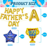 Happy Father's Day Balloon Garland Kit: Blue Foil & Latex Decorations for Dad