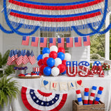 128PCS Patriotic Parade Float Decoration Kit 250th Anniversary USA Garland Banner Set