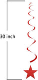 30 Pack Patriotic Star Swirl Decorations Red Blue Silver Foil Ceiling Streamers Party Decor