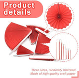 12PCS Red Blue Paper Fans: 4th of July, Graduation Party Decorations